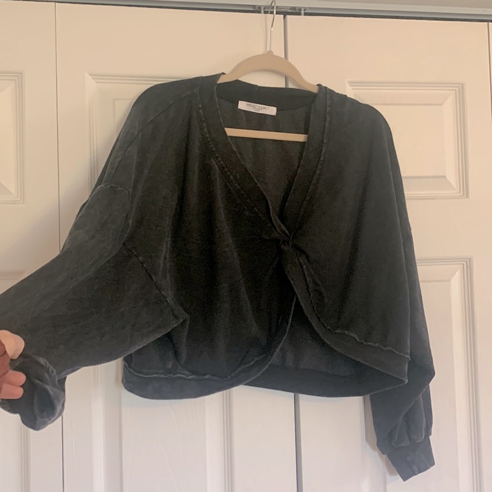 Project Social T black twist front pullover